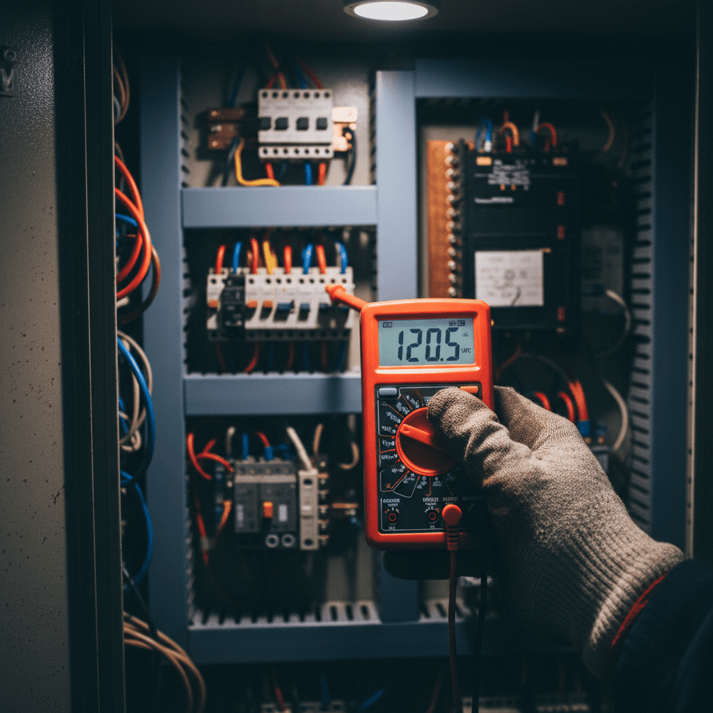 Electrical troubleshooting with multimeter